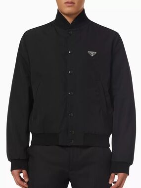 Prada men black bomber jacket